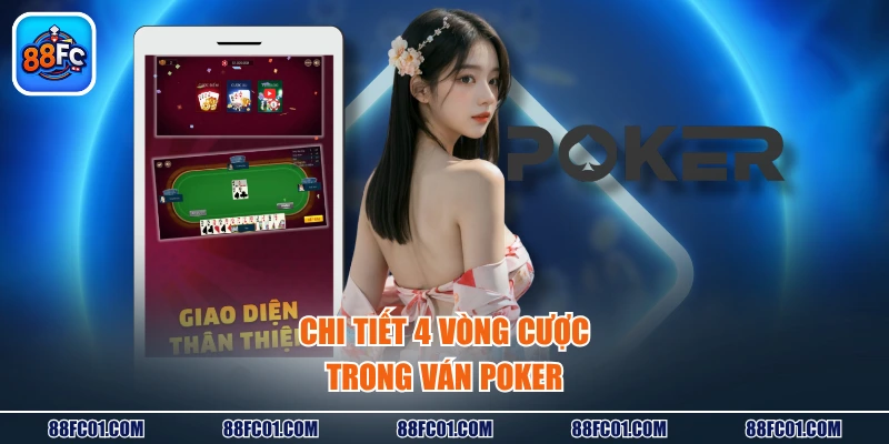 Chi tiết 4 vòng cược trong ván Poker